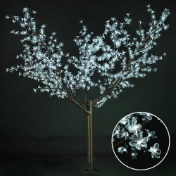 Светодиодное дерево вишня 1.7х2.3 м, белое